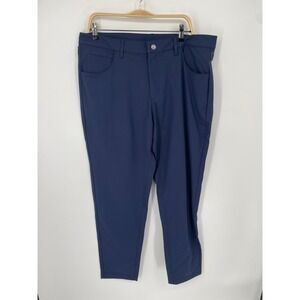 Fabletics The Don 5-Pockets Pants Men's 38x34 Navy Classic Fit Tapered Leg NWT